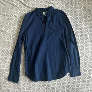 Blue cotton button up shirt